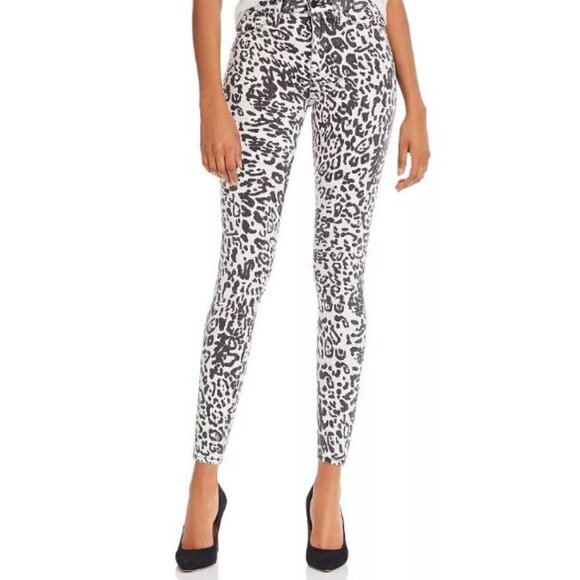 Hudson | Barbara Skinny Jeans in Washed Leopard Black & White -Size 26 - Picture 1 of 13